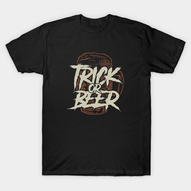 Trick Or Beer - Funny Halloween T-Shirt by Issho Ni